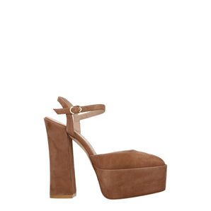 Stuart Weitzman Beige Leather Platforms