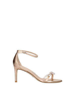 Stuart Weitzman Pink Leather Stiletto Heel Sandals