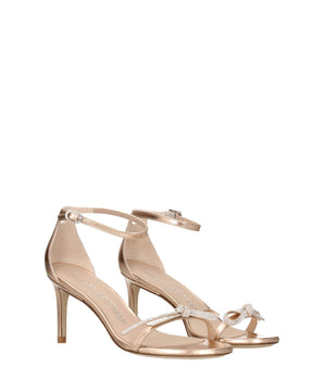 Stuart Weitzman Pink Leather Stiletto Heel Sandals
