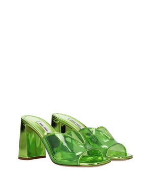 Miu Miu Green Plexiglass Platform Sandals