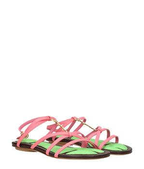Jacquemus Pink Leather Flat Sandals
