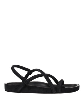 Isabel Marant Black Leather Flat Sandals