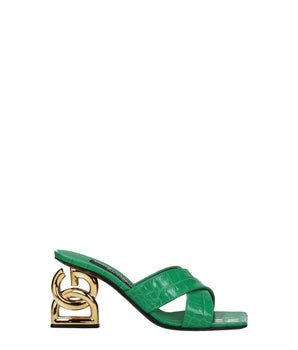 Dolce & Gabbana Green Leather Sandals