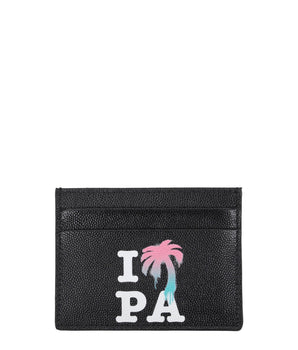 Palm Angels Black Leather Cardholder