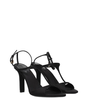 Givenchy Black Satin Stiletto Heel Sandals