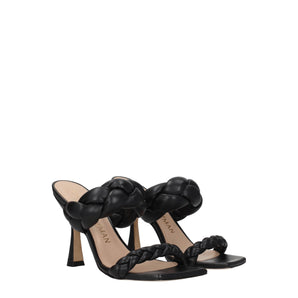Stuart Weitzman Black Leather Stiletto Heels Sandals