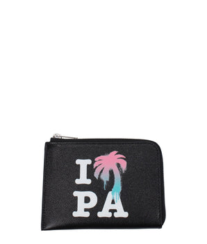 Palm Angels Black Leather Cardholder