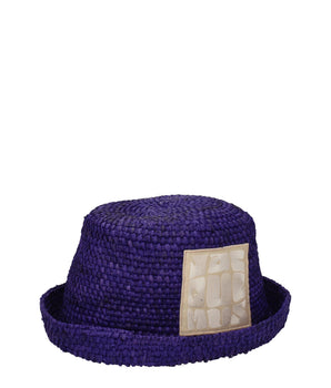 Jacquemus Purple Raffia Hat