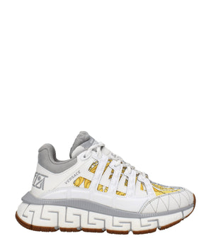 Versace White Fabric Athletic Sneakers