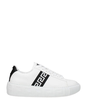 Versace White Leather Low Top Sneakers