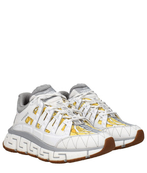 Versace White Fabric Athletic Sneakers