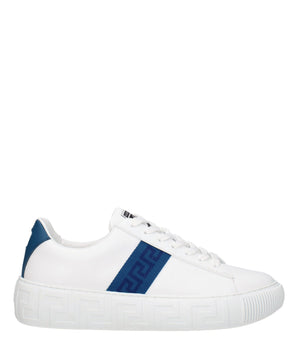Versace White Leather Low Top Sneakers