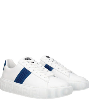 Versace White Leather Low Top Sneakers