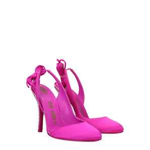 The Attico Pink Satin Stiletto Heels Sandals