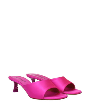 Off-White Pink Satin Stiletto Heel Sandals