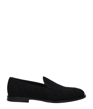 Dolce & Gabbana Black Velvet Slip-On Loafers
