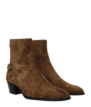 Celine Brown Leather Ankle Boots