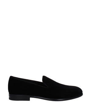 Dolce & Gabbana Black Velvet Slip-On Loafers