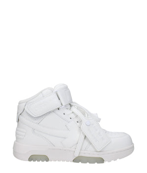 Off-White White Leather High Top Sneakers