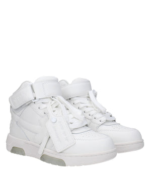 Off-White White Leather High Top Sneakers