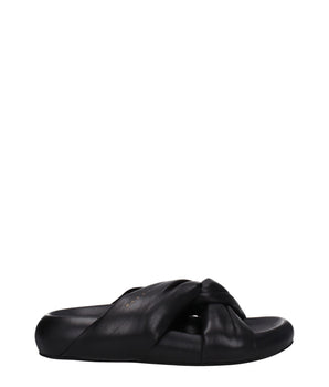 Marni Black Leather Slippers