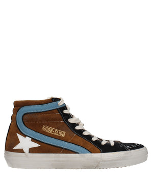 Golden Goose Brown Leather High Top Sneakers