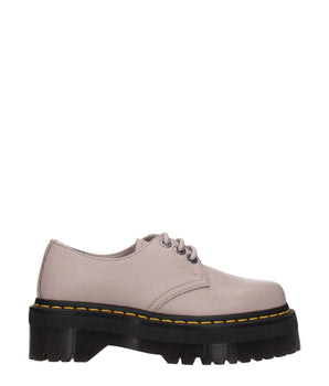 Dr. Martens Gray Leather Oxfords And Derbies
