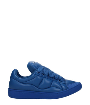 Lanvin Blue Leather Low Top Sneakers