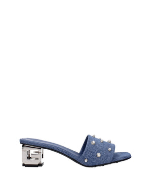 Givenchy Blue Fabric Sandals