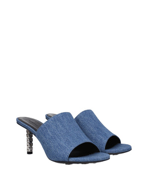 Givenchy Blue Fabric Platform Sandals
