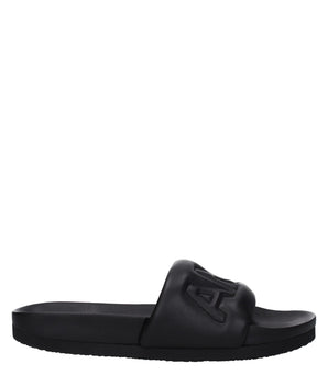 Ambush Black Leather Slippers