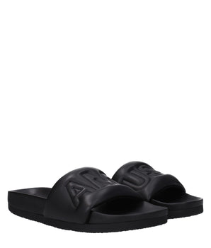 Ambush Black Leather Slippers