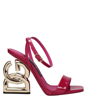 Dolce & Gabbana Pink Leather Stiletto Heel Sandals