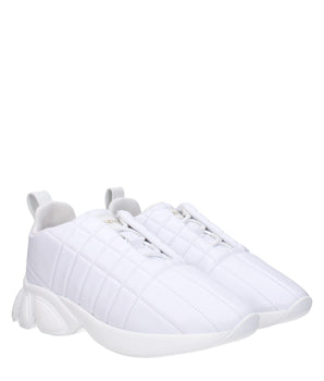 Burberry White Leather Sneakers
