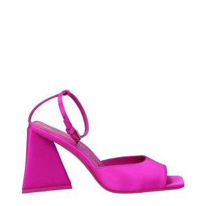 The Attico Pink Satin Stiletto Heels Sandals