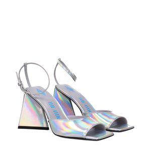 The Attico Gray Leather Platforms