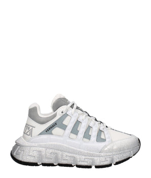 Versace White Fabric Athletic Sneakers