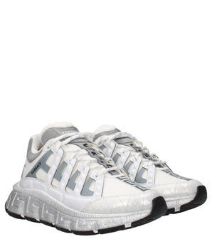 Versace White Fabric Athletic Sneakers