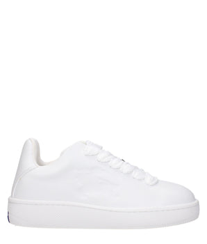 Burberry White Leather Low Top Sneakers