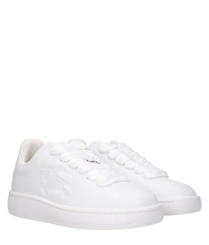 Burberry White Leather Low Top Sneakers