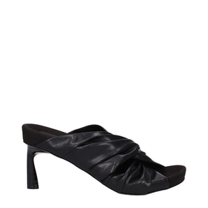 Stella McCartney Black Leather Stiletto Heels Sandals
