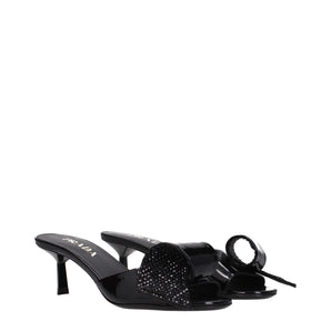 Prada Black Leather Sandals