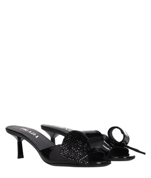 Prada Black Leather Sandals