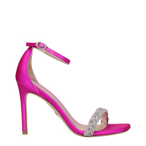 Stuart Weitzman Pink Satin Stiletto Heels Sandals