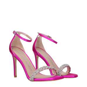 Stuart Weitzman Pink Satin Stiletto Heels Sandals