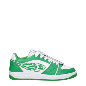 Enterprise Japan Green Leather Low Top Sneakers