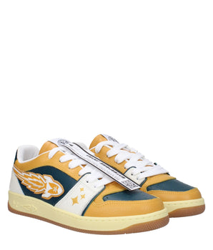 Enterprise Japan Green Leather Low Top Sneakers
