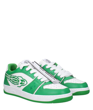 Enterprise Japan Green Leather Low Top Sneakers