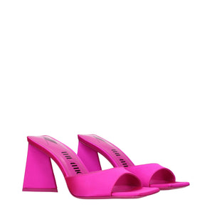 The Attico Pink Satin Stiletto Heels Sandals