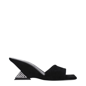 The Attico Black Leather Platforms
